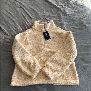 Champion Women's Cream Fleece Turtleneck Sweater